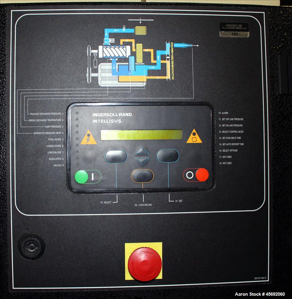 Used Ingersoll-Rand Air Cooled Rotary Screw Air Compressor, Model UP6 30-150. Capacity 112 cfm, rated operating pressure 150 psig. 240 gallon capacity tank. Driven by an approximately 30 hp motor. In...