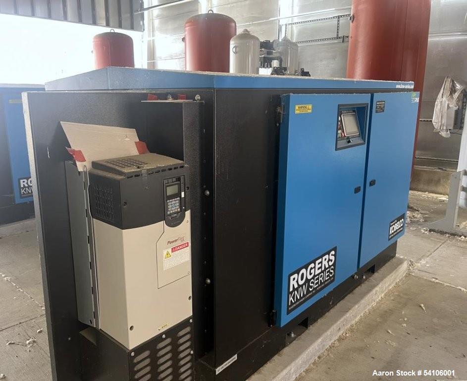 Unused Kobelco KNW-1-F/X Oil-Free Screw Compressor System | 200 HP | 125 PSIG | Complete Package