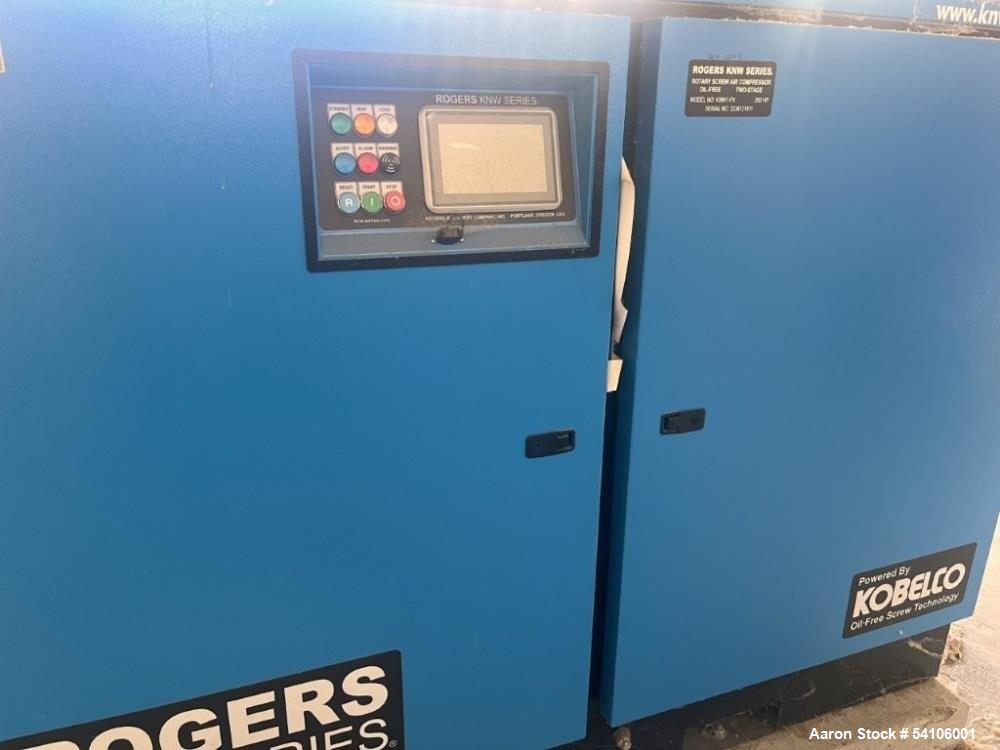 Unused Kobelco KNW-1-F/X Oil-Free Screw Compressor System | 200 HP | 125 PSIG | Complete Package