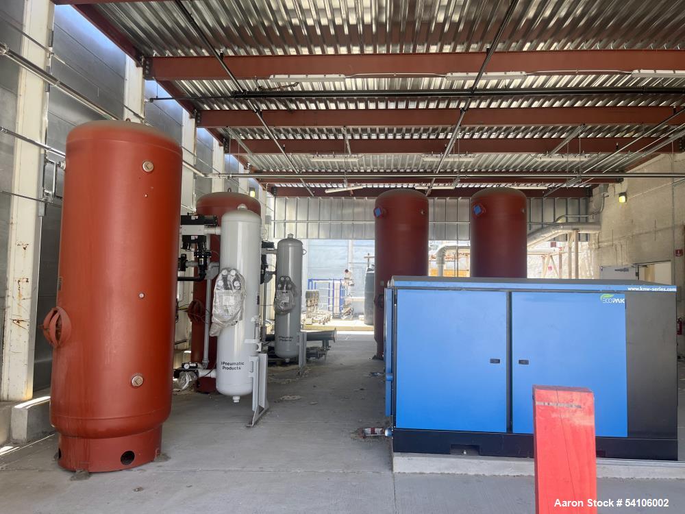 Unused Kobelco 200 HP Oil-Free Air Compressor System w/ Dryer & ASME Tanks – 2022 Build