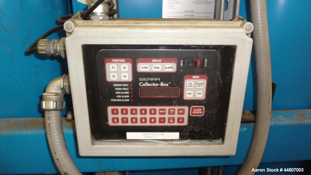 Used Kobelco KNW Series Two Stage Oil Free Rotary Screw Compressor, Model KNW A0-B/H. Air cooled. Rated approximately 223 cfm at 150 psig. Driven by a 60 hp motor. Enclosed in a sound dampening cabin...