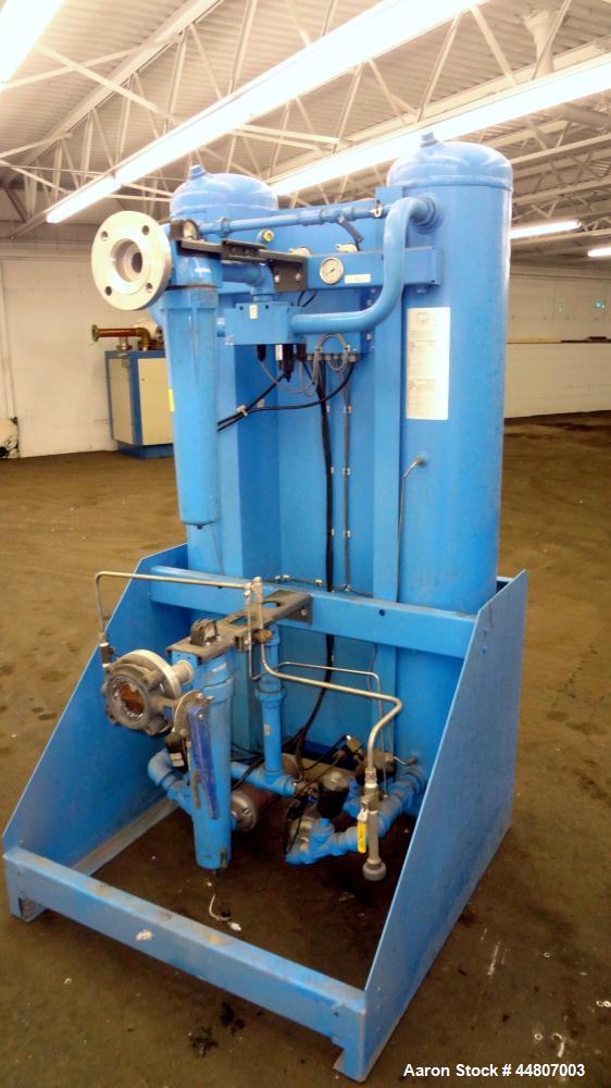 Used Kobelco KNW Series Two Stage Oil Free Rotary Screw Compressor, Model KNW A0-B/H. Air cooled. Rated approximately 223 cfm at 150 psig. Driven by a 60 hp motor. Enclosed in a sound dampening cabin...