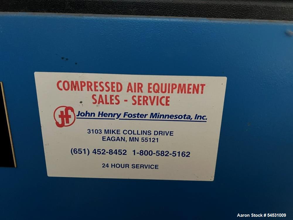 Used 75 HP Kobelco Screw Type Air Compressor KNW Series, includes SPX Hankison Air Dryer Model HES280