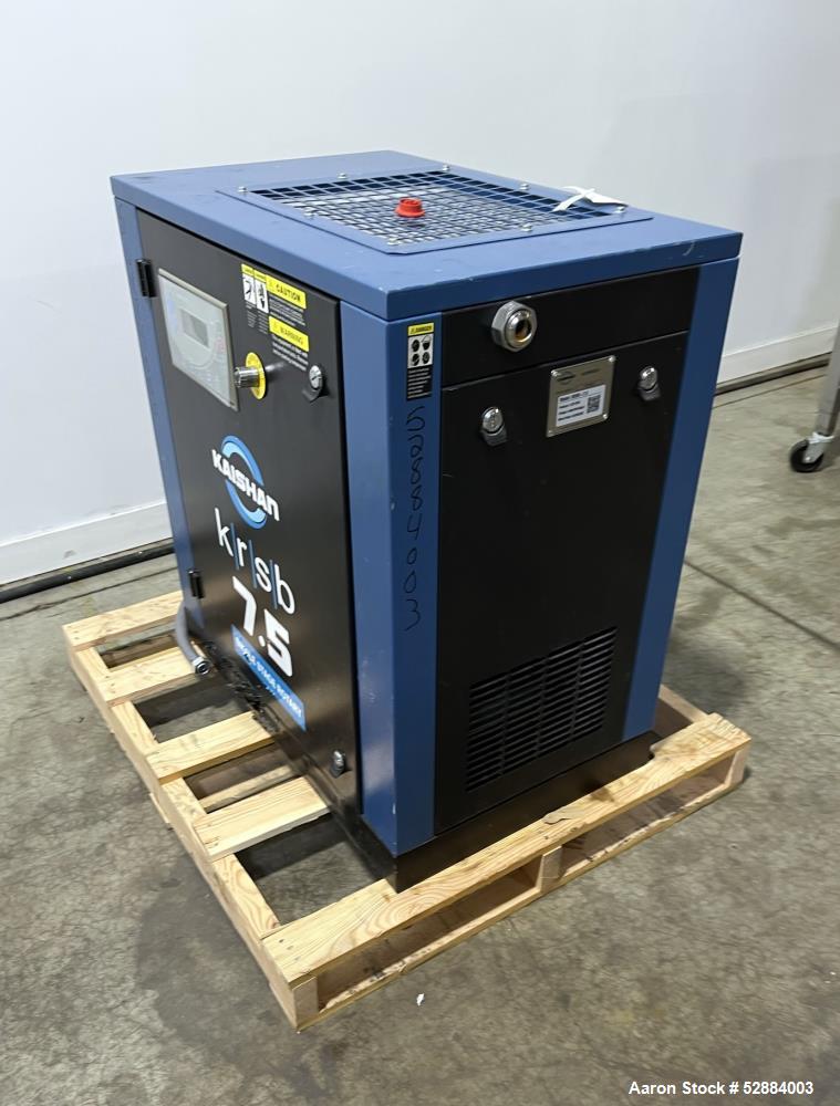 Used- Kaishan Deltech Single Stage Rotary Air Compressor, Model KRSB-7.5. 24CFM. Driven by a 5.5kw (7.5hp) 3/60/208-230/460v...