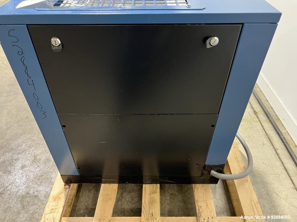 Used Kaishan Deltech Single Stage Rotary Air Compressor, Model KRSB-7.5. 24CFM. Driven by a 5.5kw (7.5hp) 3/60/208-230/460v 3540rpm motor. Rated 125 psi discharge pressure, Serial# 407682, built 2022...
