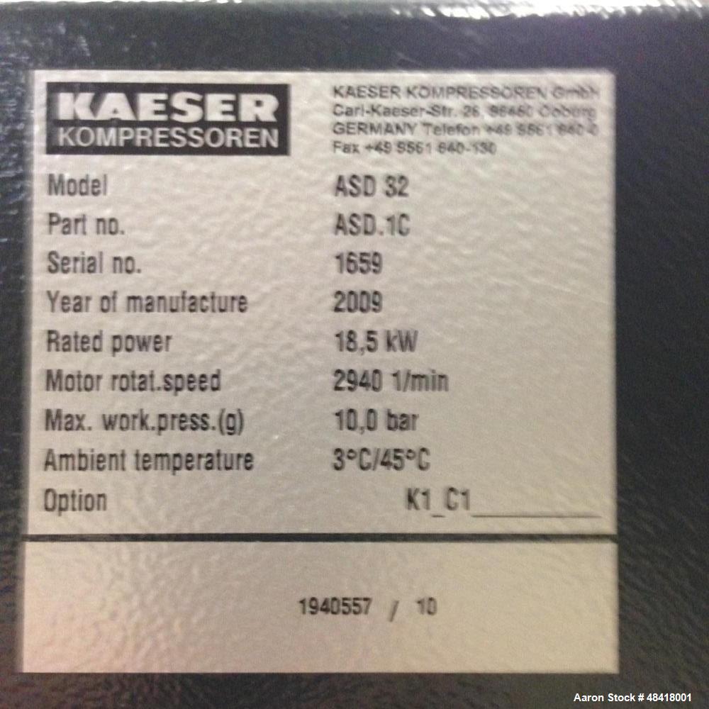 Used Kaeser Screw Compressor, Model ASD 32. 18,5 KW