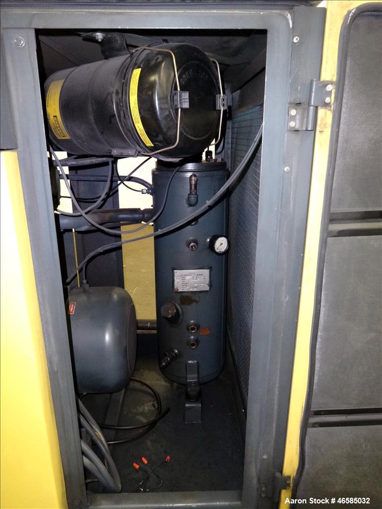 Used Kaeser Air Cooled Rotary Screw Compressor, Model BS51. Approximate 182 cfm at 125 psi. Driven by a 40hp, 3/60/440-480 volt, 1765 rpm motor. Includes Kaeser controls. Skid mounted. 31,518 Hours. ...