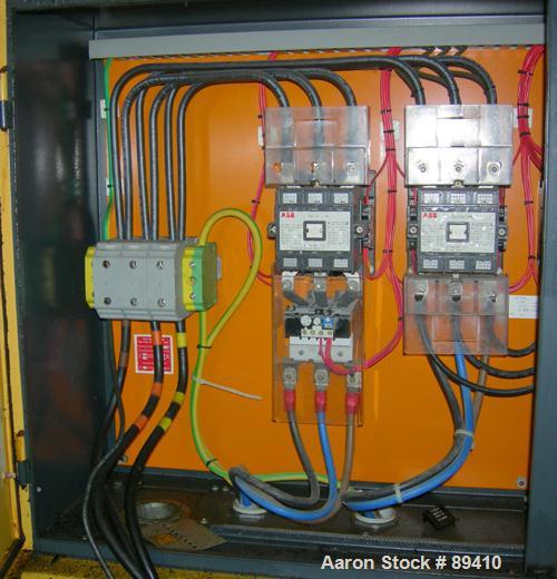 USED: Kaeser stationary rotary screw compressor, model DS140, aircooled. Capacity approximately 520 cfm at 110 psi. Driven by a 100 hp,3/60/460 volt motor. Unit includes a control panel. Skid mounted...