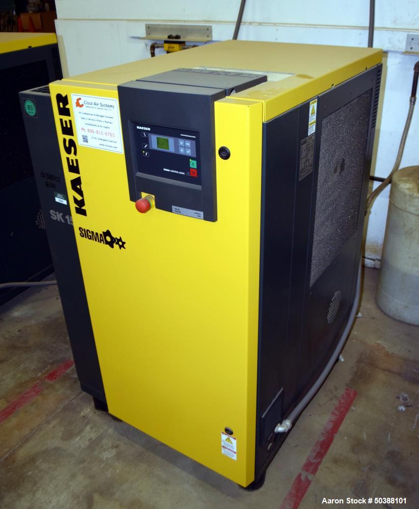 Used Kaeser Stationary Rotary Screw Compressor, Model SK 15.