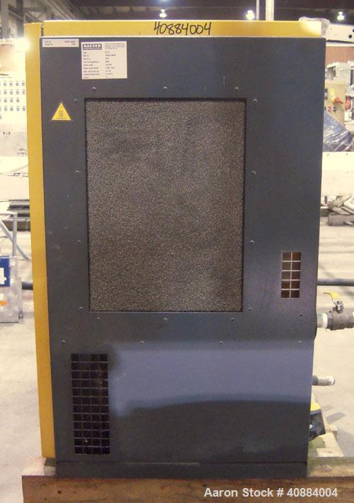 Used Kaeser Stationary Rotary Screw Compressor, Model SK 24, Air Cooled. Capacity approximately 50 cfm at 188 psi. Driven by a 20 hp, 3/60/230/460 volt, 1740 rpm motor. Unit includes a control panel....
