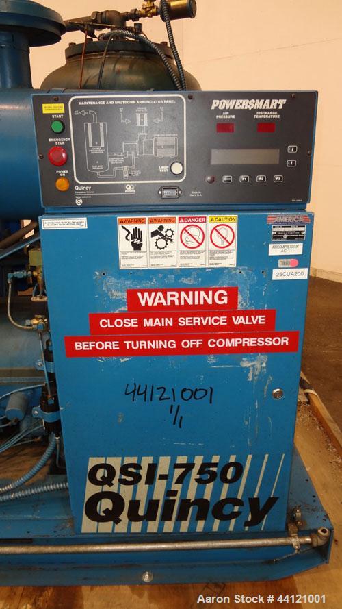 Used Quincy Air Cooled Rotary Screw Compressor, Model QSI750ANA3-2