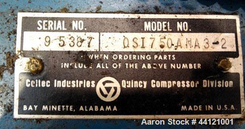 Used Quincy Air Cooled Rotary Screw Compressor, Model QSI750ANA3-2