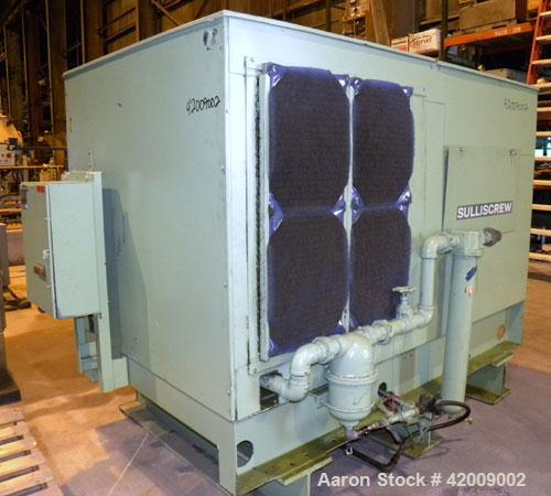 Used Sullair Rotary Screw Air Compressor, model 20-100L. Single stage, air cooled. Approximately 575 cfm at 100/110 psig. Driven by a 100 hp, 3/60/230/460 volt, 1770 rpm motor. Includes a control pan...