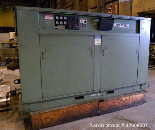 Used Sullair Rotary Screw Air Compressor, model 25-200H ACAC. Single stage, air cooled. Approximately 1218 cfm at 115/125 psig. Driven by a 200 hp, 3/60/460 volt, 1780 rpm motor. Includes a control p...
