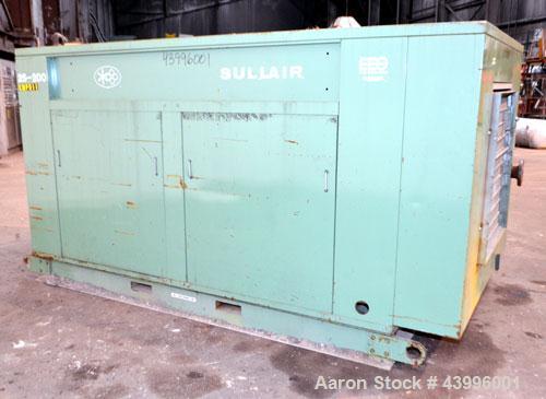 Used Sullair Air Cooled Rotary Screw Air Compressor, Model 25-200H ACAC. Approximately 900 cfm at 150 psig. Driven by a 250hp, 3/60/460 volt, 1770 rpm motor. Includes a control panel, and sound enclo...