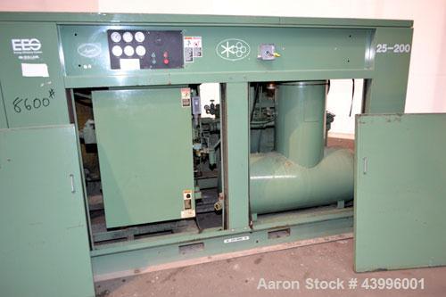 Used Sullair Air Cooled Rotary Screw Air Compressor, Model 25-200H ACAC. Approximately 900 cfm at 150 psig. Driven by a 250hp, 3/60/460 volt, 1770 rpm motor. Includes a control panel, and sound enclo...
