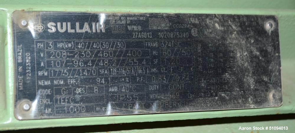 Used Sullair S-Energy 3000 Air Cooled Lubricated Rotary Screw Air Compressor