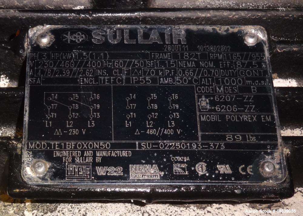 Used Sullair S-Energy 3700 Air Cooled Rotary Screw Compressor