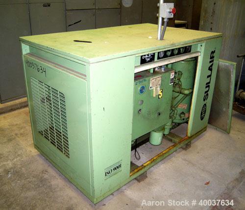 Used- Sullair Rotary Screw Air Compressor, model LS-10. Approximately 111 cfm at 100 psig. Approximately 100 psi, and a 25 h...