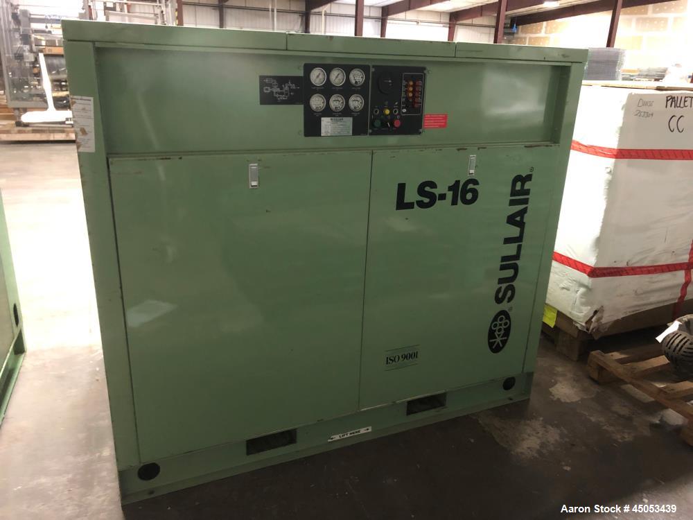 Unused- Sullair Rotary Screw Compressor, Model LS-16. Approximately 370 acfm capacity at 100psi. Driven by a 75hp motor. Includes Air Dryer, Model SRD400.
