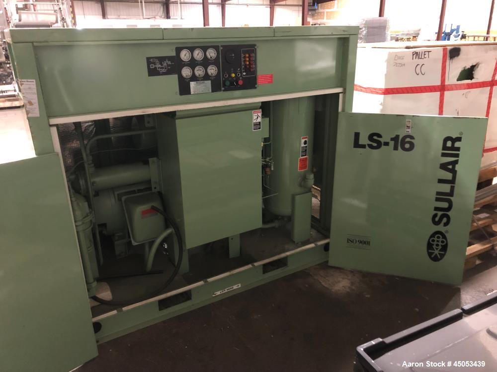 Unused- Sullair Rotary Screw Compressor, Model LS-16. Approximately 370 acfm capacity at 100psi. Driven by a 75hp motor. Includes Air Dryer, Model SRD400.