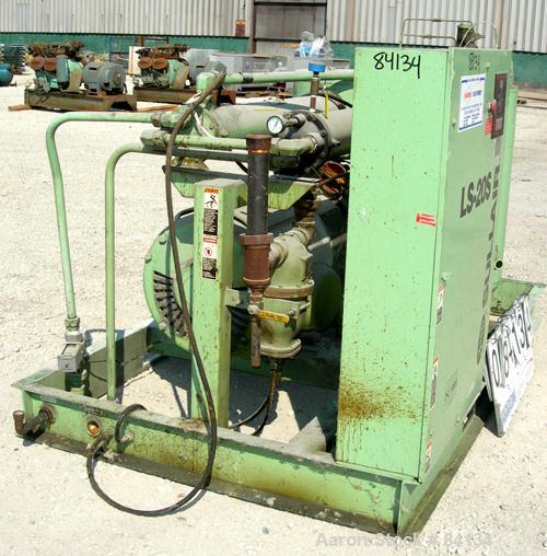 USED: Sullair single stage rotary screw air compressor, model LS20S-150LWCWC, water cooled. Rated 730 cfm at 100 psig. Driven by a 150 hp, 3/60/460 volt, 1780 rpm motor. Includes heat exchangers, tan...