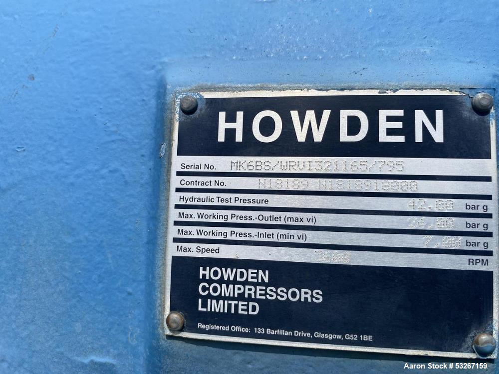Howden WRVI321165 High-Capacity Rotary Screw Compressor with 600 HP Hyundai Drive Motor