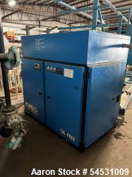 Used 75 HP Kobelco Screw Type Air Compressor KNW Series, includes SPX Hankison Air Dryer Model HES280