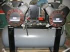 Unused-UNUSED: 100 cfm at 150 psi Atlas Copco high efficiency duplex aircompressor; two compressor/motor units mounted on common air receivertank. Air receiver tested to 250 psi at 450 deg F. 15 hp, ...