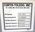 Used Curtis RS Series Rotary Screw Compressor, Model R/S-150D-A/E-E75G. Air cooled, rated 706 cfm at 125 psi. Driven by a 150 hp, 3/60/460 volt, 1780 rpm motor.  Includes a control panel and sound en...