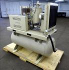Used Curtis Rotary Screw Air Compressor, 120 Gallon, Model RS25A A-E B101. Rated 104 CFM at 125 psi. Driven by a 25hp,  3/60/200 volt, 1760 rpm motor. Curtis-Toledo compressor model B101-V001. Has mu...