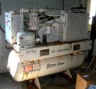 Used:  Gardner Denver rotary screw tank mounted air compressor, model EBE99K. Approximately 92 acfm at 125 psig. Air cooled. Driven by an approximate 25 hp motor. Mounted on a 100 gallon horizontal t...