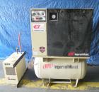 Used Ingersoll-Rand Single Stage Rotary Screw Compressor, Model UP6-10-150. 34 cfm at 150 psi. Air cooled. Driven by a 10 hp, 3/60/203/460 volt, 3515 rpm motor. Mounted on a reciever tank, includes a...