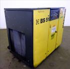 Used Kaeser Air Cooled Rotary Screw Compressor, Model BS51. Approximate 182 cfm at 125 psi. Driven by a 40hp, 3/60/440-480 volt, 1765 rpm motor. Includes Kaeser controls. Skid mounted. 31,518 Hours. ...