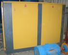 USED: Kaeser stationary rotary screw compressor, model DS140, aircooled. Capacity approximately 520 cfm at 110 psi. Driven by a 100 hp,3/60/460 volt motor. Unit includes a control panel. Skid mounted...