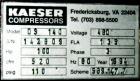 USED: Kaeser stationary rotary screw compressor, model DS140, aircooled. Capacity approximately 520 cfm at 110 psi. Driven by a 100 hp,3/60/460 volt motor. Unit includes a control panel. Skid mounted...