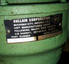 Used Sullair Rotary Screw Air Compressor, model LS-10. Approximately 111 cfm at 100 psig. Approximately 100 psi, and a 25 hp motor. Includes a sound enclosure. Missing controls, 51094 hours on meter....