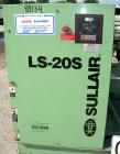 USED: Sullair single stage rotary screw air compressor, model LS20S-150LWCWC, water cooled. Rated 730 cfm at 100 psig. Driven by a 150 hp, 3/60/460 volt, 1780 rpm motor. Includes heat exchangers, tan...