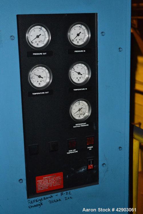 Used Hankison Compressed Air Dryer, Model 80700 CU. Rated capacity 30875 BTU/HR at 35 degrees F. evap., & 100 degrees F. amb. Maximum pressure 200 psig. Refrigerant charge 11 lbs of R-22. Refrigerant...
