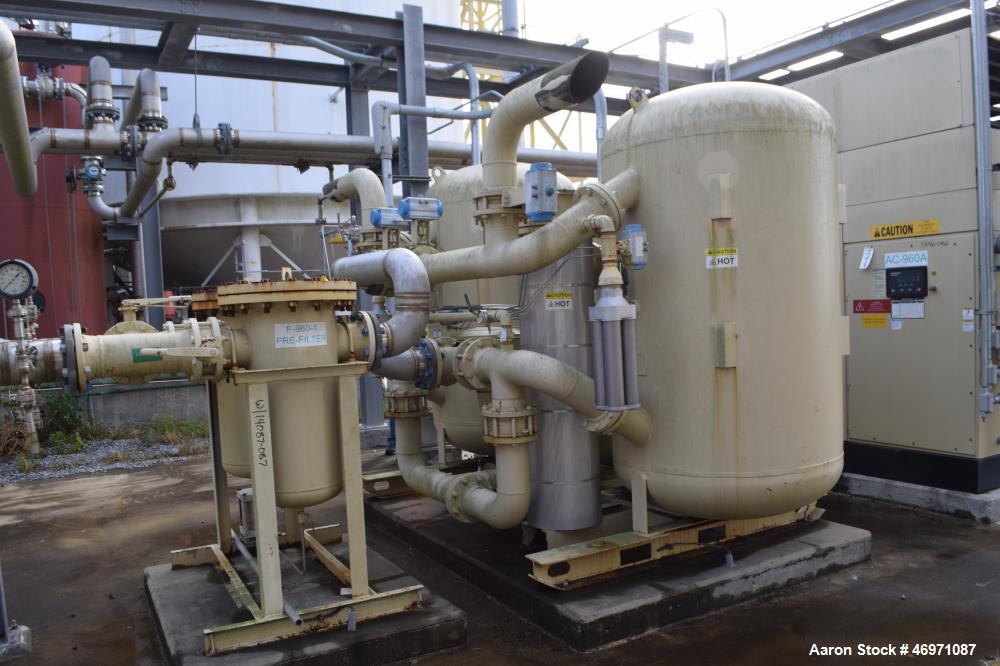 Used Ingersoll-Rand Heated Blower Desiccant Dryer, Model HB50004HN49S, Inlet Capacity 5000 SCFM. Desiccant 1633 kg per tower, 3/60/460 volt, maximum inlet air 150 psi at 120 degrees F. Serial# 525722...