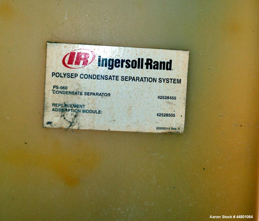 Used Ingersoll-Rand Desiccant Air Dryer, Model TZM088.  Approximately 20 cfm, maximum working pressure 152 psi. Serial #51087A, serial #2003.  Includes a holding tank, (2) filters, and a model PS-060...