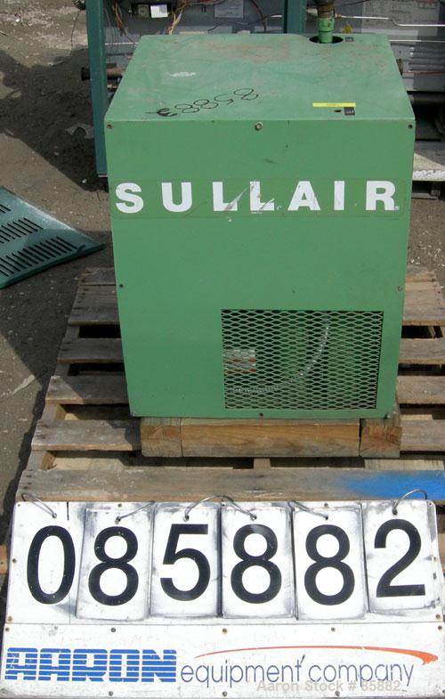 Used- Sullair Refrigerated Air Dryer, Model PDC-100AS. Rated 100 CFM at 100/125 PSI. Approximate 24 Oz charge of R12. 1-1/2"...