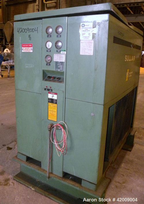 Used Sullair Refrigerated Air Dryer, model PSII-1000AC. Approximate 1000 cfm at 100/110 psi. Approximate 17 pound charge of R-22 refrigerant. 3/60/460 volt. Mounted on an I-beam frame.