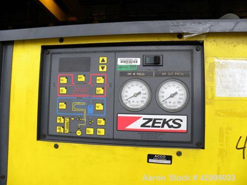 Used Zeks Refrigerated Air Dryer, model 600HSCA400. Rated approximately 
600 scfm at 38 deg F. Approximate working pressure 300 psig. 5 pound charge of R22   
refrigerant, 3/60/460 volt.             ...