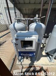 Used Quincy QHD635 twin-tower heatless desiccant air dryer system, manufactured in 2022, complete with integrated control cu...