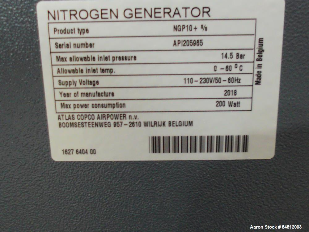 Unused Atlas Copco NGP10+ Nitrogen Generator, 10 SCFM