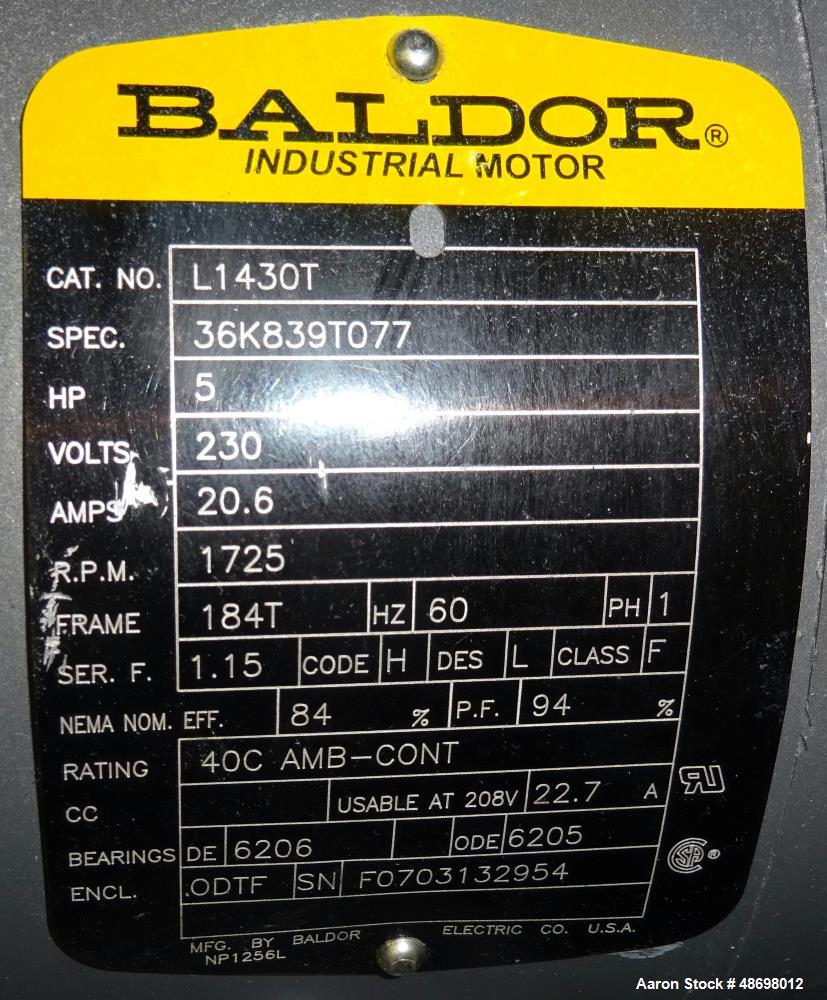 Used Champion Air Compressor, Approx 5 HP. Tank mounted, Reciprocating.