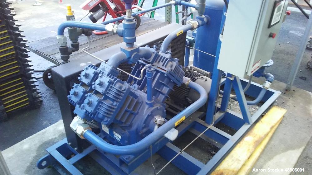 Used- Quincy Natural Gas Compressor, Model 4125NG. Air-cooled, Weg W22 230/460 volt 15 horsepower, 1765 rpm motor. Oil reser...