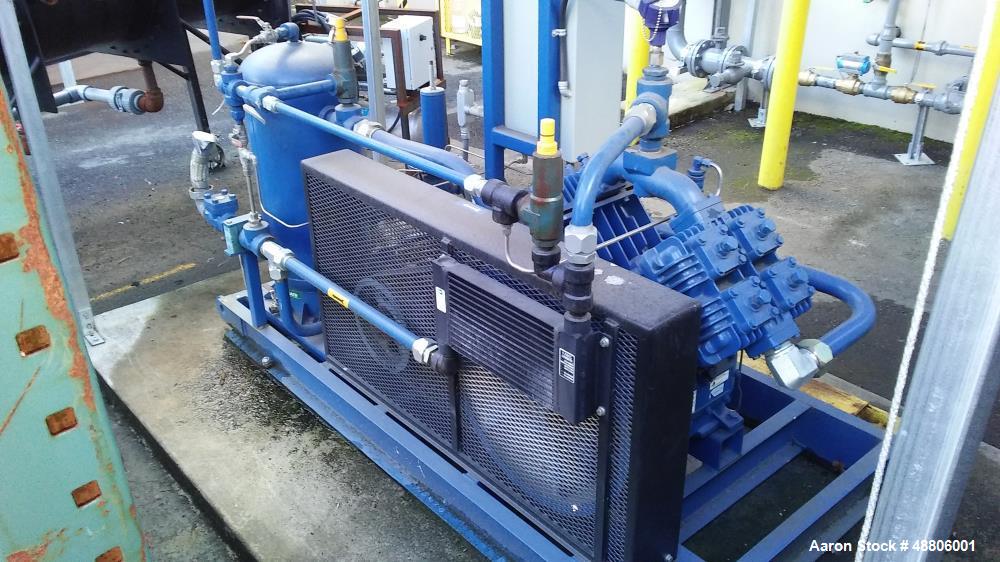 Used Quincy Natural Gas Compressor, Model 4125NG. Air-cooled, Weg W22 230/460 volt 15 horsepower, 1765 rpm motor. Oil reservoir, digital control panel. Current configuration 25 p.s.i. Can be configur...