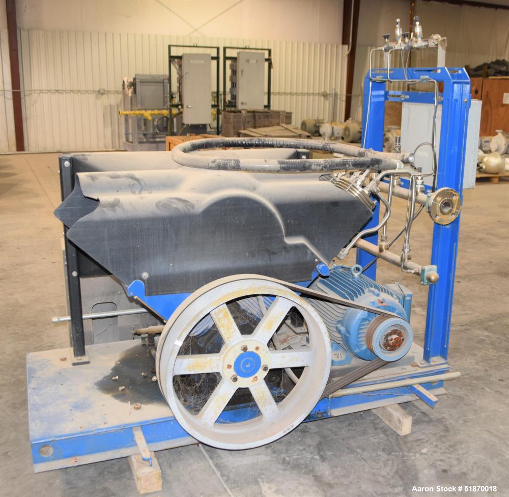 Used Rix Natural Gas Compressor. Approximate gas flow rate 120 SCFM, inlet 120 psig, inlet temperature 60 to 100 degrees F., discharge 275 psig, discharge temperature 60 degrees F.. Driven by a 25hp,...